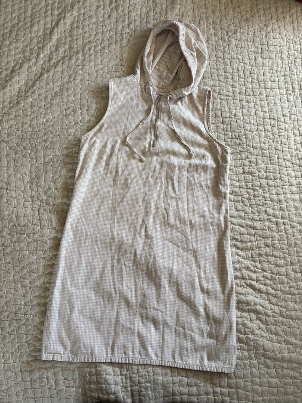 Vintage Studio Tan Gingham Hooded Cotton Dress size 10